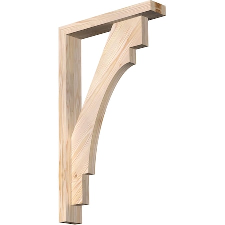 Ekena Millwork Merced Block Smooth Bracket w/ Offset Brace, Douglas Fir, 3 1/2"W x 18"D x 30"H BKT0402X18X30MRC05SDF